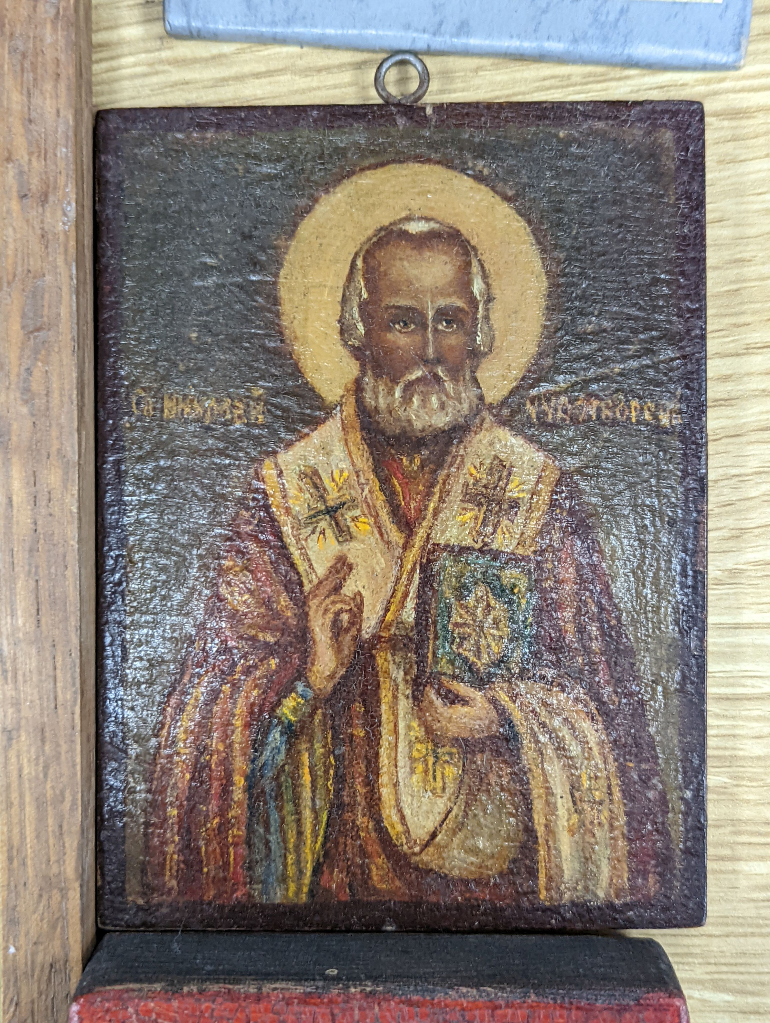 Ten assorted icons, largest 29 x 24cm